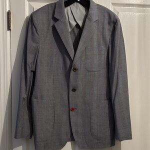 Men's Gray Plaid Blazer